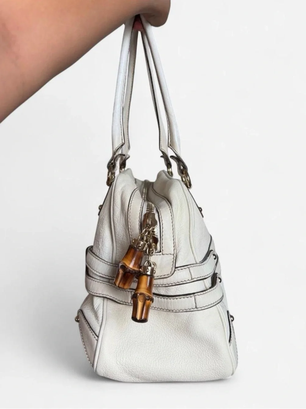 Gucci Leather Bamboo Wave bag